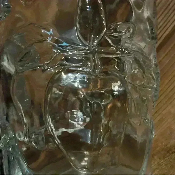 Libbey of Canada Glass Syrup Bottle Fruit Motif Cherry Pear Grape & Apple 8” - Picture 5 of 12